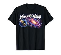 Galaxy Science Geek Sei Qui Spazio Terra Zoom Maglietta