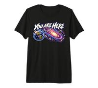 Galaxy Science Geek Sei Qui Spazio Terra Zoom Maglietta Premium