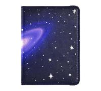 Galaxy scintillante blu scuro in pelle passaporto e vaccino titolare combo per viaggio portafoglio combo carino passaporto libro per gli uomini leggero, Galassia blu scuro scintillante, 1 size
