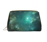 Galaxy Sfondo Pelle Hand Held Zipper Makeup Bag Carino Make Up Caso Grande Largo-Open Pouch Pen Case, bianco, Taglia unica