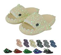 Galaxy Shark Slides, Pantofole Cloud Glow in the Dark Donna Uomo con Suola Spessa, Estive da Spiaggia Fluorescenti (38/39 EU, Galaxy Beige)