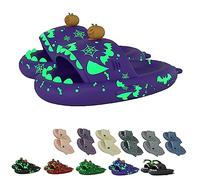 Galaxy Shark Slides, Pantofole Cloud Glow in the Dark Donna Uomo Con Suola Spessa, Estive Da Spiaggia Fluorescenti (40/41 EU, Purple-b)