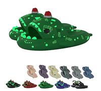 Galaxy Shark Slides, Pantofole Cloud Glow in the Dark Donna Uomo Con Suola Spessa, Estive Da Spiaggia Fluorescenti (36/37 EU, Green-b)