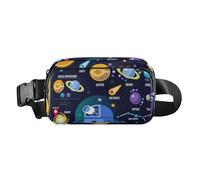 Galaxy Solar Planets Plutone Venere Marte Giove Cometa Skyrocket Astronauta Marsupio alla moda per donne e uomini marsupio impermeabile con cinghia regolabile per ciclismo, escursionismo, palestra,