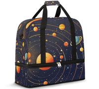 Galaxy Solar System Space Universe Planet Borsone da viaggio per donne e uomini, borsa da palestra pieghevole per lo sport e il fine settimana durante la notte, borsa da cabina con scomparto per