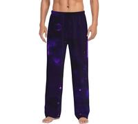 Galaxy Spazio stellato viola stampa stellata pantaloni pigiama da uomo con tasche pantaloni pigiama da uomo pigiama pigiama pigiama lounge pigiama lungo pantaloni, Nero , XXXL