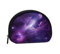 Galaxy Starry Space Purple Starry Minis Storage Bag Shell Wallet Piccolo portamonete con mini con cerniera Cambiare borsa per le chiavi delle monete è anche possibile riporre qualsiasi piccolo oggetto