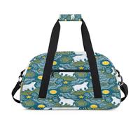 Galaxy Stars Polar Bears - Borsone per bambini per ragazze e ragazzi, con orsi luna, per una notte, borsa da viaggio, 24 l, per sport, palestra, pratica, Colore, (24L) UK, Organizer per borse