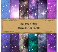 Galaxy Stars Scrapbook Paper: Celestial patterns, Starry night Designs, Double Sided 8 x 8 in