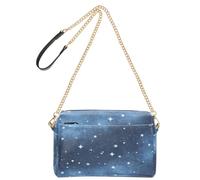 Galaxy Stars Stardust Borse a tracolla da donna in pelle piccole borse a tracolla blu stella