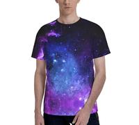 Galaxy. T-shirt da uomo morbide ed eleganti, a maniche corte, perfette per l'uso quotidiano, Nero , M