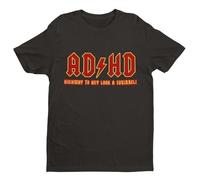 Galaxy Tees Maglietta a maniche corte da uomo ADHD Highway to Hey Look A Squirrel divertente ADHD, Nero , L