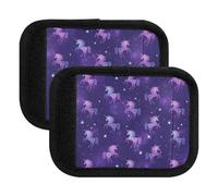 Galaxy Unicorni stelle viola bagagli maniglia Wrap etichette valigia etichette maniglia cover per valigia, bagaglio a mano, zaini, Galaxy Unicorns Stelle Viola, Set of 4
