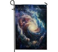 Galaxy Universe - Bandiera da giardino multicolore con stelle cosmiche, decorazione artistica astratta per tutte le stagioni, 30,5 x 45,7 cm
