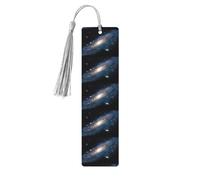 Galaxy Universe Stars Outer Space Print - 5 segnalibri in legno per uomini e donne, segnalibri con nappa, segnalibri regalo per gli amanti dei libri