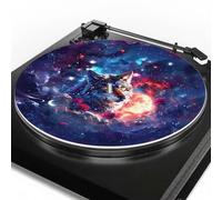 Galaxy Wolf - Tappetino antiscivolo da 295 mm, stile Art Déco, per giradischi, dischi, accessorio per DJ, regalo per lui e lei