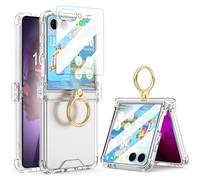 Galaxy Z Flip 8 Case with Screen Protector Hinge Protection Clear for Samsung Flip 8 Case with Kickstand Protective Cover for Samsung Galaxy Z Flip 8 5G (2026) - Clear