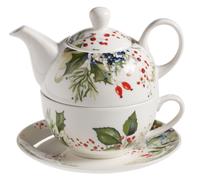 Galbiati Winter Garden Natale, tea for one teiera con tazza e piatto
