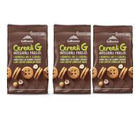 Galbusera Cereali G, Biscotti Integrali Farciti con Crema Gianduia Nero, 250 g, Confezione da 3