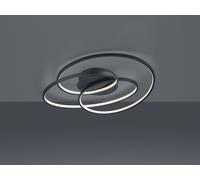 GALE PLAFONIERA LED 38,5W 5000lm, 3000K NERA CERCHI CONCENTRICI CON REGOLAZIONE INTENSITA' CON INTERRUTTORE D.60CM