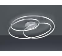 GALE PLAFONIERA LED 50W 7000lm, 3000K GRANDE ACCIAIO SATINATO 3 CERCHI CONCENTRICI CON REGOLAZIONE INTENSITA' CON INTERRUTTORE D.80CM
