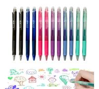 Galenecx 12 Pezzi Penna Multicolore a Sfera Scatto Colorate, Sfera Punta Media 0,5mm Penna Comoda, Impugnatura in Gomma Penne a Sfera, per Ufficio, Scuola, Stu