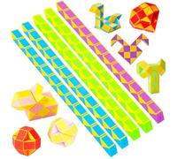 Galenecx 12 Pezzi Serpente Magico, 24 Blocchi Twistable Cubo Puzzle, Magic Snake Puzzle, Giocattoli a Blocco per Bambini, Regalini Fine Festa Bambini, Giochi di Puzzles per Bambinis e Adulti