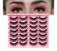 Galenecx 14 Pezzi Ciglia Finte, Riutilizzabili Morbide Drammatiche 3D Naturale Occhio di Gatto Falso Ciglio, Fluffy Volume Ciglia Finte Naturali Confezione, Super Naturale Effetto Lunghezza e Volume