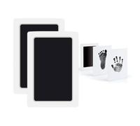 Galenecx 2 Pezzi Kit per Impronte di Piedi e Mani del Bambin, Clean Touch Ink Pad, Atossico e Sicuro Kit di Tamponi D'inchiostro, con 4 Carte, per Neonati da 0 a 6 Mesi, Cucciolo Cane, Gatto