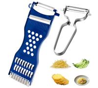 Galenecx 2 Pezzi Pelapatate, 6 in 1 Multifunzione Taglierina Verdure Affettatrice, Acciaio Inox Peeler di Frutta, Antiscivolo Pela Verdure Spelucchino, Adatta per Pelare e Sminuzzare Frutta e Verdura