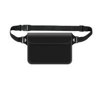 Galenecx 2 Pezzi PVC Custodia Impermeabile, Borse Impermeabili con Cintura Regolabile, Schermo Tattile Trasparente Borsa Impermeabile, per Spiaggia Nuoto, Canottaggio, Pesca, Escursioni (Nero)