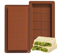 Galenecx 2 Pezzi Stampo per Cioccolato, Stampo Per Tavoletta Di Cioccolato In Silicone, Profondità Stampo Antiaderente per Barretta di Cioccolato, Senza BPA, per DIY Barrette di Chocolate, Praline