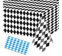 Galenecx 2 Pezzi Tovaglia Oktoberfest, 137 x 274 cm Tablecloth rettangolare in Plastica a Quadretti, Tovaglia Decorazioni Oktoberfest, Decorazioni Classiche a Scacchi, per Feste, Matrimoni
