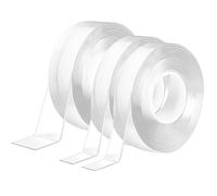 Galenecx 3 Pezzi Nano tape, Nastro Adesivo Trasparente, Riutilizzabile Lavabile, Nastro Biadesivo Extra Forte Per Tappeti, Poster Fotografici Interni E Esterni, Casa o Ufficio