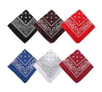 Galenecx 6 Pezzi Bandana, 55 x 55 cm Bandane Quadrate, Bandanas Paisley, Fazzoletto Unisex, Bandane in Multifunzionale, per Travestimenti, Feste, Abbigliamento Casual