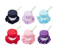 Galenecx 6 Pezzi Scrunchie di Copertura Della, Copribevande Scrunchie Riutilizzabile, Anti Spike Drink Cover, Capelli Set di Coppa con Foro, per bevande Night Out