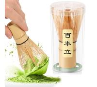 Galenecx Frusta Matcha, Fruste Matcha in Bambù Naturale, 100 Rebbi Frusta In Polvere di Bambù, Strumento per Pennello In Polvere Matcha Fatto A Mano, per la Cerimonia del tè, la Bevanda