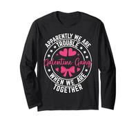 Galentine Gang Matching Girls Night Squad Valentines Day Maglia a Manica