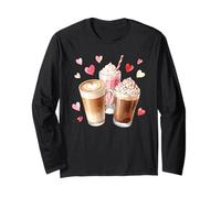 Galentines Day Coffee Lover Acquerello Besties Brunch Latte Maglia a Manica