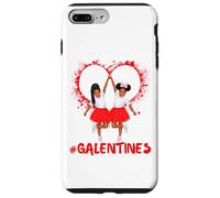 Galentines Day Fun Carino Pelle Marrone Ragazze Migliori Amiche Custodia per iPhone 7 Plus/8 Plus