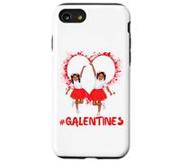 Galentines Day Fun Carino Pelle Marrone Ragazze Migliori Amiche Custodia per iPhone SE (2020) / 7 / 8