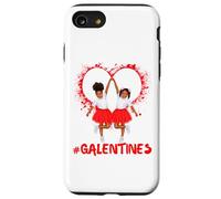 Galentines Day Fun Carino Pelle Marrone Ragazze Migliori Amiche Custodia per iPhone SE (2020) / 7 / 8