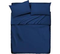 Galeone - Biancheria e Tessuti | Completo Set Lenzuola Copriletto 100% Cotone | Traspirante e Resistente | Ideale per Hotel e B&B, Mirtillo, Una piazza e mezzo, Cotone