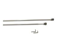 Galeone - Biancheria e Tessuti Coppia Bacchette Per Tende Estensibili Bacchette Per Tende A Vetro (Colore Bianco) Bacchette Tende In Alluminio Terminale A Palla Argento (50-70 cm)