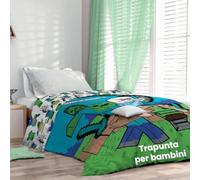 Galeone - Biancheria e Tessuti Lenzuola Una Piazza Cotone - Completo Letto Puro Cotone, Trapunta per Bambini amanti dei videogiochi