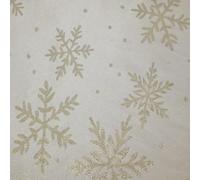 GALEONE BIANCHERIA E TESSUTI Stoffa Al Metro Utilizzabile Come Tessuto Per Tende Al Metro Stoffa Natalizia Stoffa Cotone Lurex Fantasia Neve (280X50 CM, PANNA)