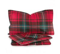 Galeone Tessuti Completo Lenzuola in Flanella Linea Venere Disegno Glenda Tartan (Scozzese) di Novia - Singolo e Matrimoniale, Rosso e Grigio (Singolo, Rosso)
