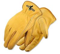 Galeton Rough Rider 2505-L - Guanti in pelle di alta qualità, cuciti con filo resistente al calore, taglia L, colore: oro (confezione da 12)