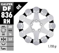 GALFER DF836RH BRAKE DISC FIXED SKULL HARLEY FXDB 1690 DYNA STREET BOB 2014
