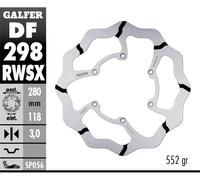 Galfer Df298rwsx Fixed Wave Brake Disc Argento 280 x 3 mm